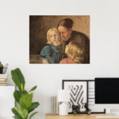 Poster Mère et enfants par Ancher (Bureau à domicile)