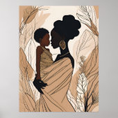 Poster Mère et fille afro (Devant)