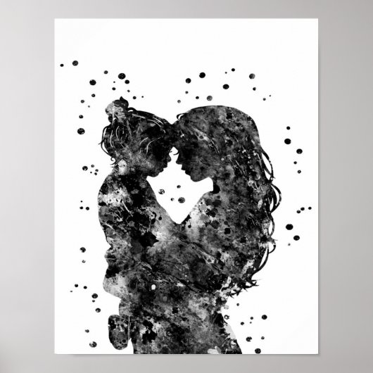 Poster Mère et fille Idée cadeau, Cadeau d'anniversaire f (Devant)