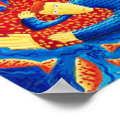 Poster Mère Et Fils Avec Art De Peinture De Poisson D'Or (Coin)