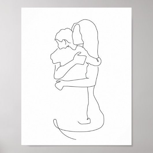 Poster Mère et Fils Imprimer, Mère et Fils Cadeau, Mère (Devant)