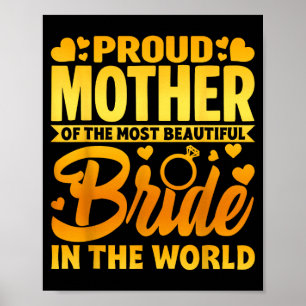 Poster Mère fière de la mariée amour maternel mariage