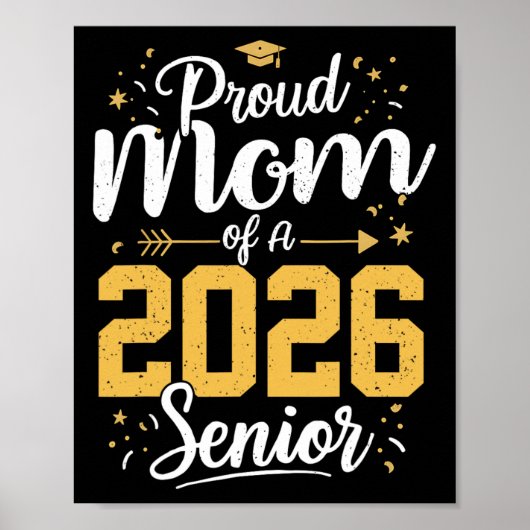 Poster Mère fière d'un élève de terminale 2026 Cl de 2026 (Devant)