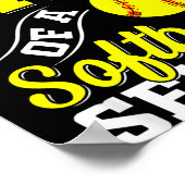 Poster Mère fière d'un senior de softball de la promotion (Coin)