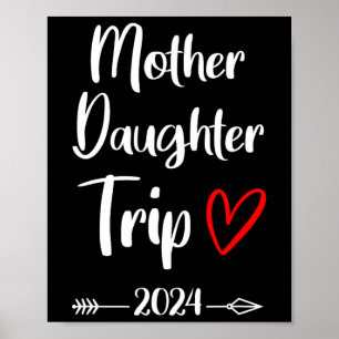 Poster Mère Fille Voyage 2025 Famille Vacances Maman Matc