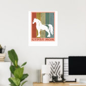 Poster Mère Gitane  Cheval Gypsy Vanner (Bureau à domicile)