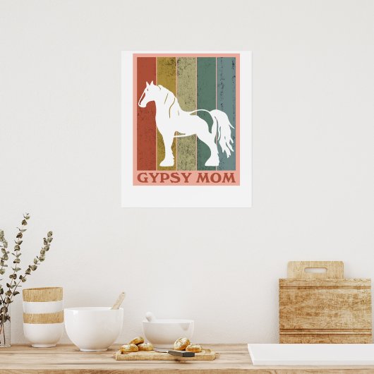 Poster Mère Gitane Cheval Gypsy Vanner (Cuisine)