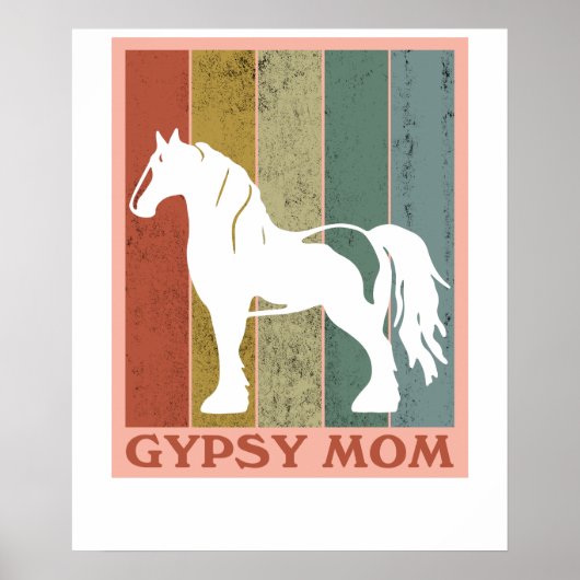 Poster Mère Gitane  Cheval Gypsy Vanner (Devant)
