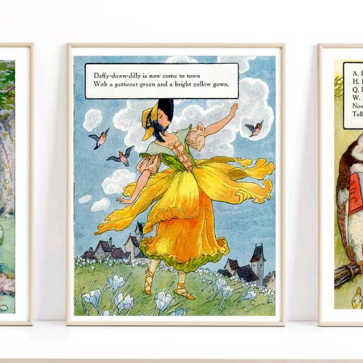 Poster Mère Goose Nursery Rhyme Daffy Down Dilly