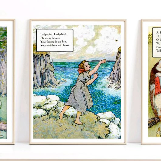 Poster Mère Goose Nursery Rhyme Lady Bird Fly Nursery