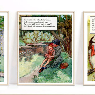Poster Mère Goose Nursery Rhyme Pat A Cake Nursery