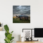 Poster Mère hippo en colère| (Bureau à domicile)