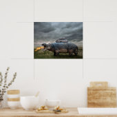 Poster Mère hippo en colère| (Cuisine)