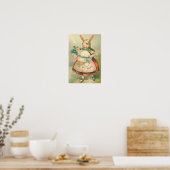 Poster Mère Lapin Pâques Et Bébé Vintage (Cuisine)
