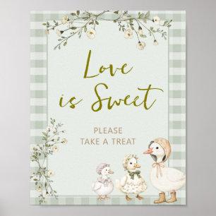 Poster Mère l'Oie et Oison Fête de Naissance L'amour est 