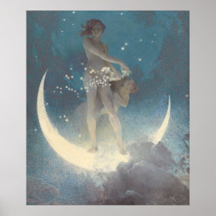 Poster Mère Lune Art vintage