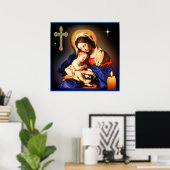 Poster Mère Marie et bébé Jésus (Bureau à domicile)
