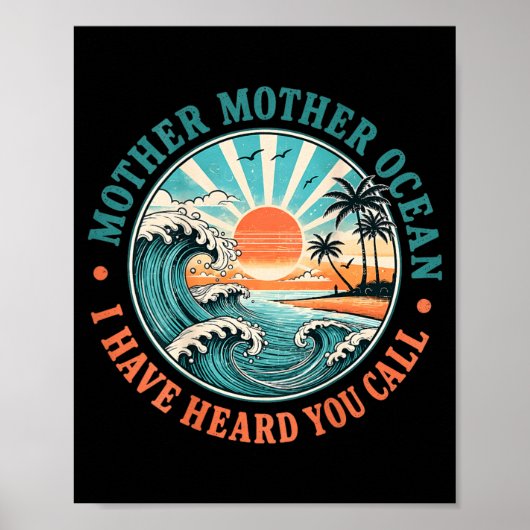 Poster Mère Mère Océan J'ai Entendu Appel Drôle Sur Dos (Devant)