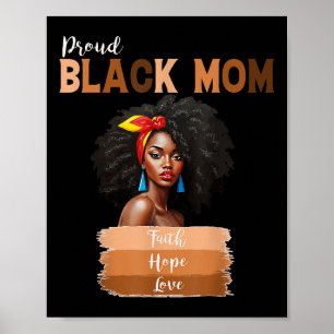 Poster Mère noire fière Mélanine Mères afro-américaines D