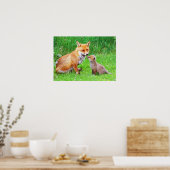 Poster Mère renard et petit (Cuisine)