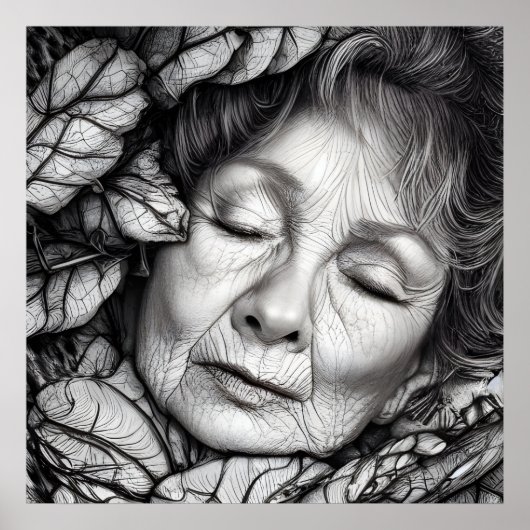 Poster Mère Terre Dors Parmi Les Feuilles (Devant)