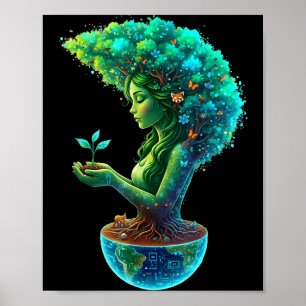 Poster Mère verte nature journée de la terre 2026 terre m
