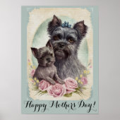 Poster Mères jour Cute Affenpinscher Chien Maman (Devant)