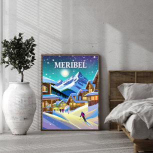 Poster Meribel : Harmonie Alpestre sous l'Éclat Hivernal