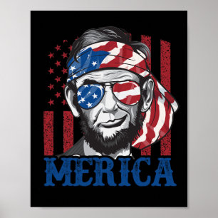 Poster Merica Abraham Lincoln 4 juillet Chemise Hommes Am
