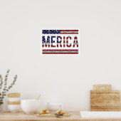 Poster MERICA - American Pride Slang États-Unis Drapeau (Cuisine)