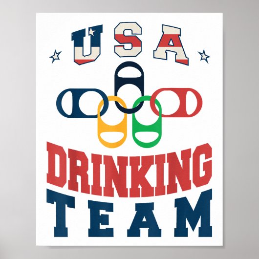 Poster Merica Funny USA Drick Team Patriotic USA Ameri (Devant)