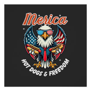 Poster Merica Mullet Eagle Chemise Chemise pour 4 juill