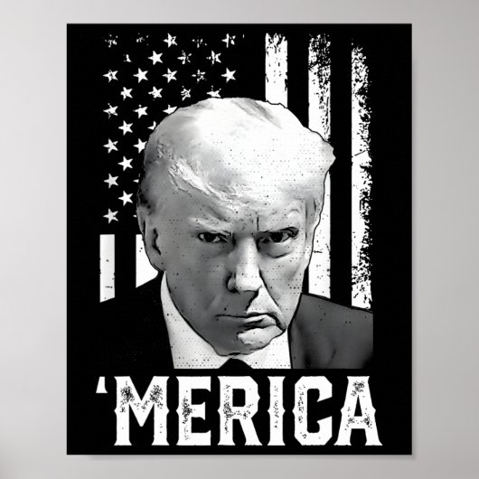 Poster Merica Trump 4 juillet heureux Trump Drapeau améri (Devant)
