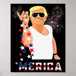 Poster Merica Trump en tenue Don Drunk Donald Drunk 4e de