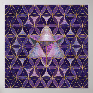 Poster Merkabah sur Fleur de vie motif