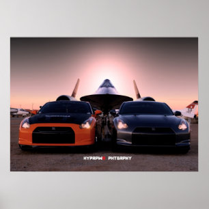 Poster Merle Nissan GT-R et SR-71 de "Habu"