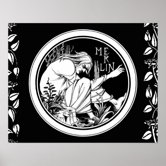 Poster Merlin imaginaire Art Nouveau (Devant)
