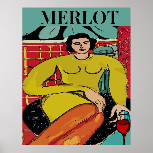 Poster Merlot Maid, Vin (Devant)