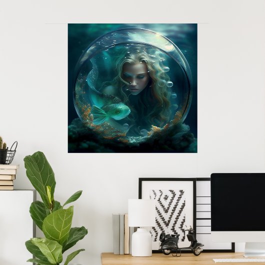 Poster mermaid (Bureau à domicile)