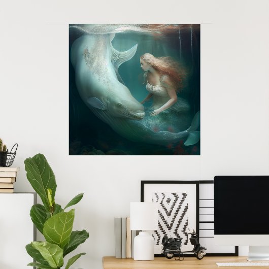 Poster mermaid (Bureau à domicile)