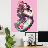 Poster Mermaid Beauté de Redhead Thunder_Cove (Bureau à domicile)