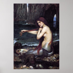 Poster Mermaid by J W Waterhouse, 1901