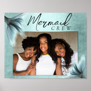 Poster Mermaid Crew Aqua   Mint Seafoam Luxe Friend Photo