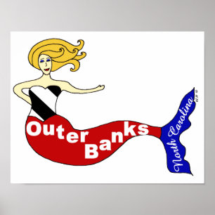 Poster Mermaid des banques extérieures