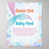Poster Mermaid Devine Le Baby shower alimentaire bébé Jeu (Devant)