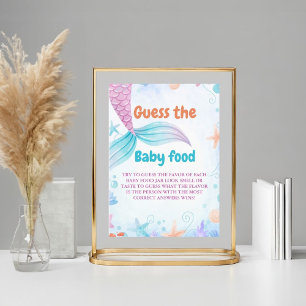 Poster Mermaid Devine Le Baby shower alimentaire bébé Jeu