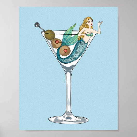 Poster Mermaid Dirty Martini Art (Devant)