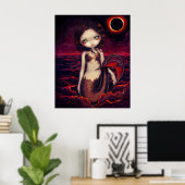 Poster Mermaid Eclipse gothique lune imaginaire Art (Bureau à domicile)