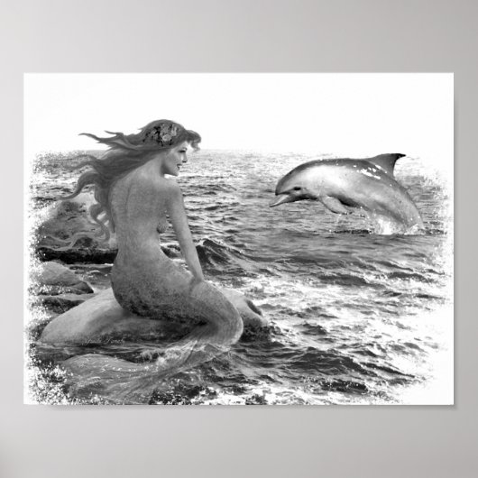 Poster Mermaid et Dolphin (Devant)