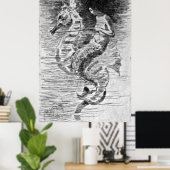 Poster Mermaid Et Seahorse (Bureau à domicile)